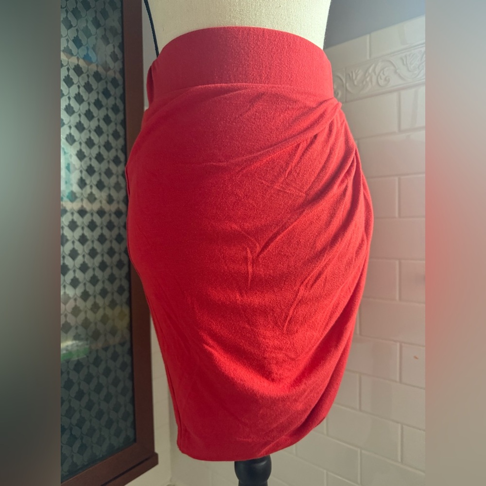 Helmut Lang Vibrant Red Pencil Skirt